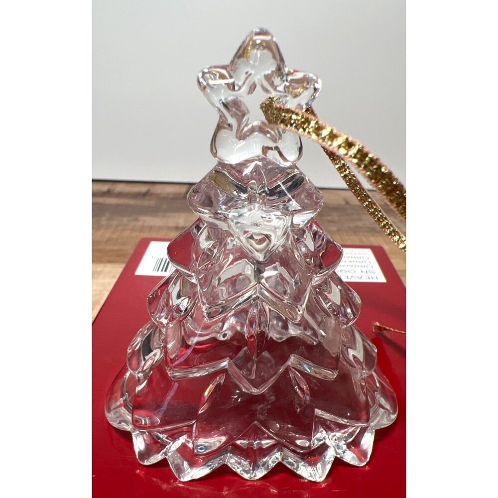 MikasaCrystal Christmas Tree Holiday Ornament Detailed Glass Decor